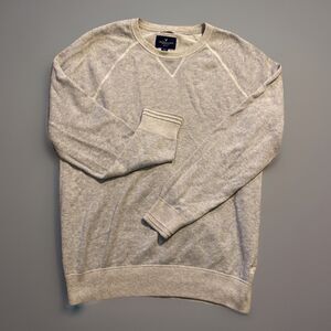American Eagle Prep Fit Crewneck Sweatshirt Mens Medium Gray Cotton Pullover